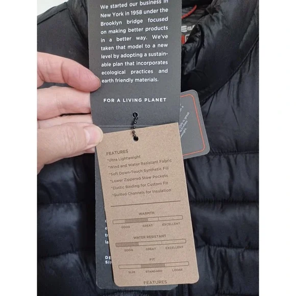 HAWKE&Co Mens Black Sz XLB Ultra‎ Lightweight Pro Series Outerwear Featherless